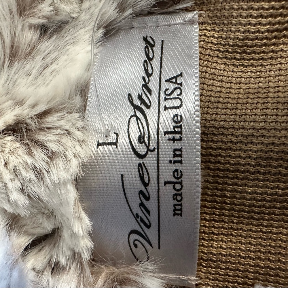 Vine Street Faux Rabbit Fur Coat Made in USA NWT L Plush Jacket - Picture 7 of 11